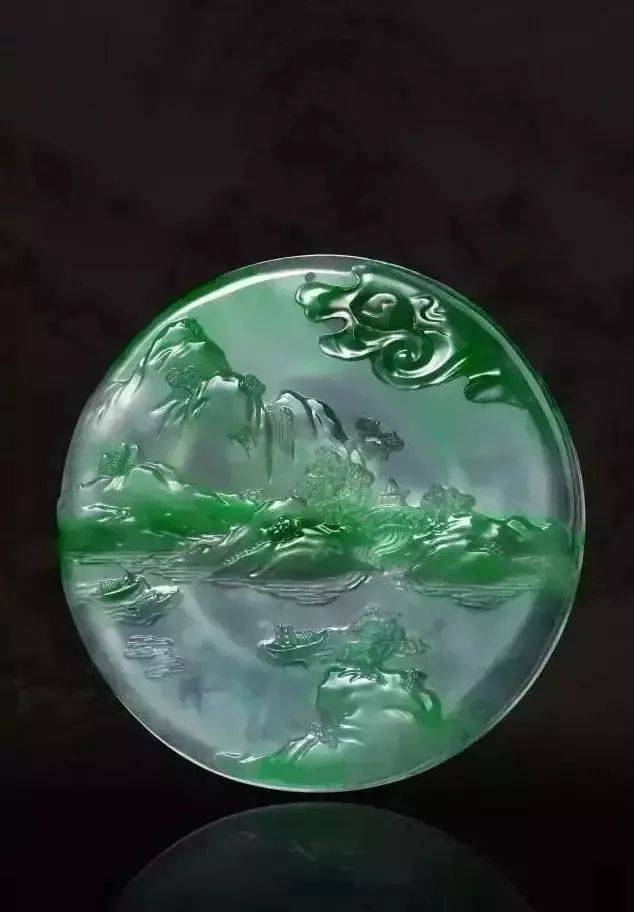 翡翠玻璃种碰上中国山水画，好一幅江山如此多娇！  第2张