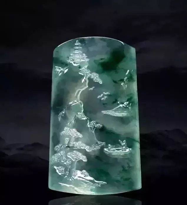 翡翠玻璃种碰上中国山水画，好一幅江山如此多娇！  第12张